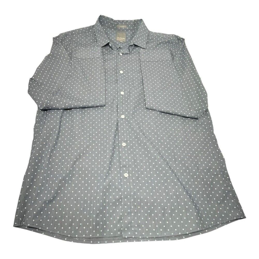 Men’s A-Frame Shirt Blue Stretch Regular Long Sleeve Button-Up Size L